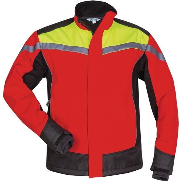 Thumbnail - Elysee - Waldarbeiter-Softshelljacke esche Gr.XL rot/gelb/schwarz