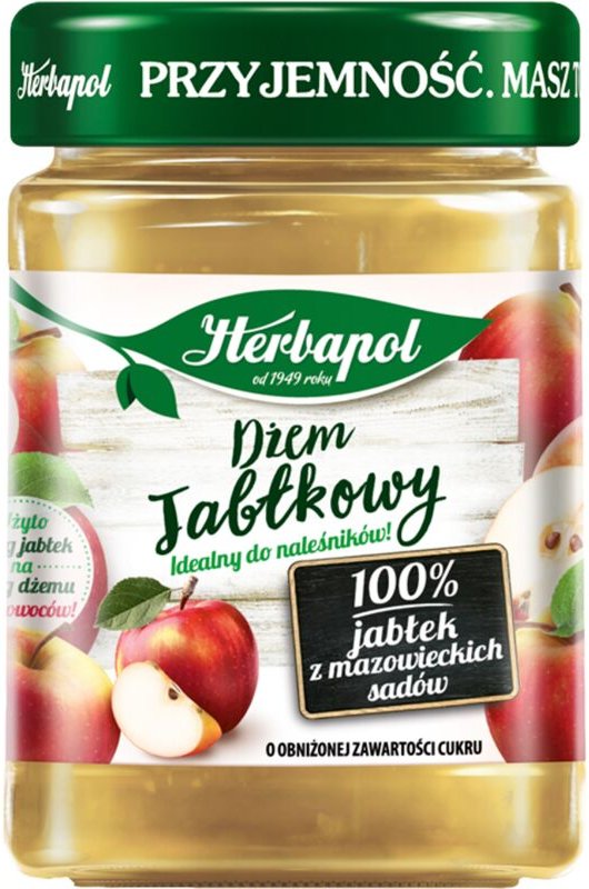 Herbapol Apfelmarmelade mit reduziertem Zuckergehalt - 280g - Geschmack und Gesundheit