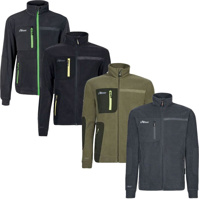 Thumbnail - U-power - Arbeitsfleece-Sweatshirt mit Reißverschluss Venus - l - Anthrazit/Grüne