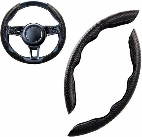 Sport-Lenkradbezug, rund und D-förmig, universell, Wildleder/Kohlefaser, modisch, segmentiert, atmungsaktiv, rutschfest,...