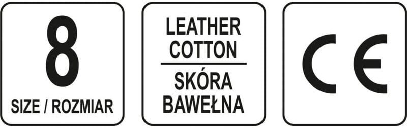 Leder-arbeitshandschuhe grösse 8 schwarz YT-74639 Yato