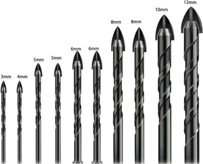 Thumbnail - Fliesenbohrer, 10 Stück, Glasbohrer, Glasbohrer, Glasfliesenbohrer, Keramikbohrer, mit Sechskantschaft, zum Bohren von G...