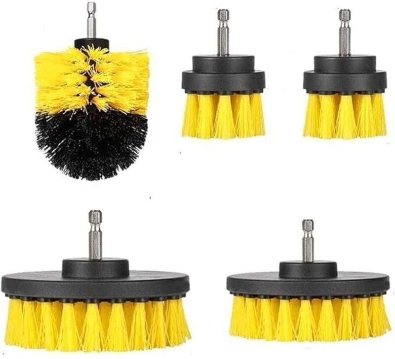 Thumbnail - Shining House - 5-teiliges Bohrbürsten-Set, Bohrbürsten-Werkzeug-Reinigungsset, Bohrbürste für Badezimmeroberflächen, Bö...