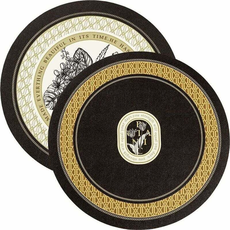 Shining House - Tischsets 2er-Set, runde Leder-Tischsets, rutschfeste, waschbare, hitzebeständige Tischsets für Küchenti...