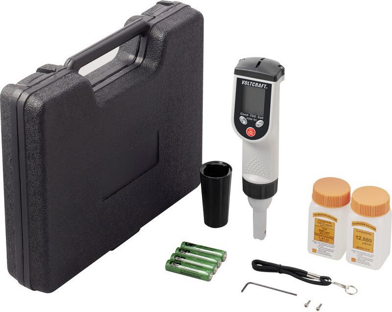 Voltcraft - KBM-90 Kombi-Messgerät Leitfähigkeit, Gelöste Teilchen (tds), Salinität, Temperatur