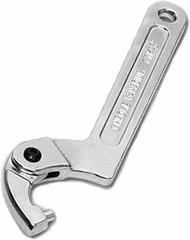 Jalleria - Verstellbarer Hakenschlüssel aus Chrom-Vanadium, C-Schraubenschlüssel, 32–76 mm – runder Kopf