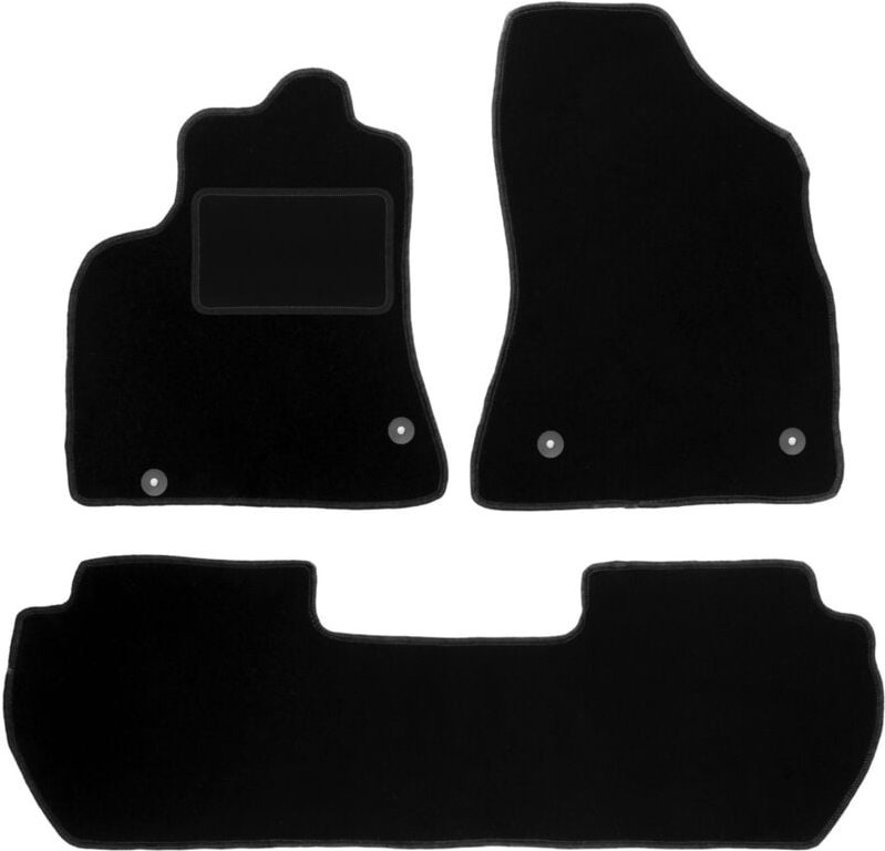 Schwarze Veloursmatten für: Peugeot Partner II 5-Sitzer (2008-2018)
