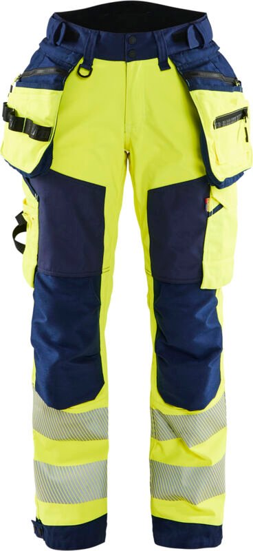 Softshell-Hose Hochsichtbarkeit Damen 7118 - Gelb/Navy XL - DE(48) - SE(C46) - Kurz