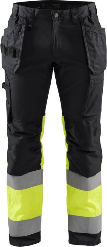 Hochsichtbarer, dehnbarer Arbeitshose 1558 - Schwarz/Neongelb M - FR(44) - SE(C50) - Normen