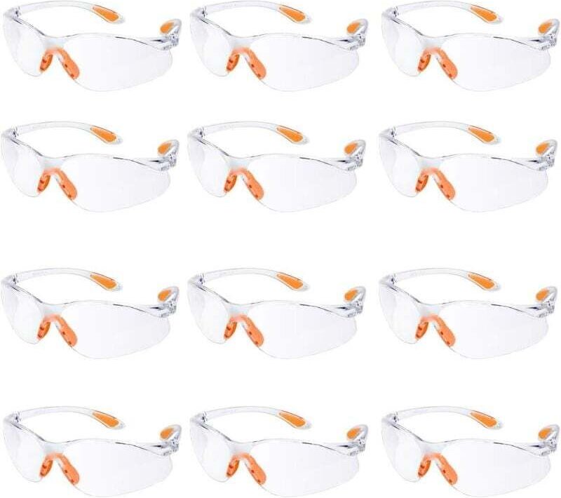 12 Stück Schutzbrillen Arbeitsschutzbrillen mit klaren Antibeschlaggläsern Schutzbrillen für Gartenlabor Chemie..DEBUNS