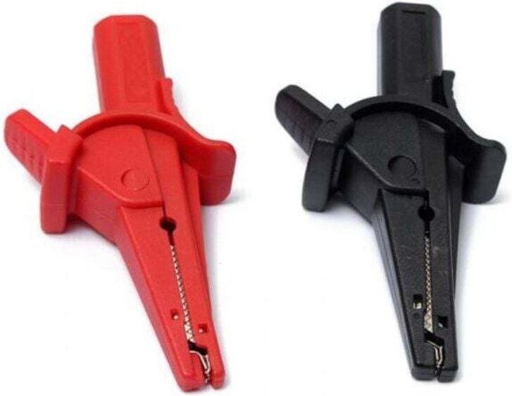 Pinza de cocodrilo, 10 A, negra, roja, pinza de cocodrilo para multímetro, pinza de prueba de aislamiento de corriente