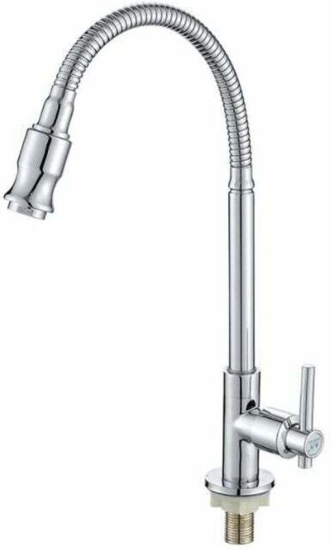 Rubinetto per lavandino del bagno, rubinetto da cucina girevole a 360 gradi, rubinetto singolo per acqua fredda, collo m...