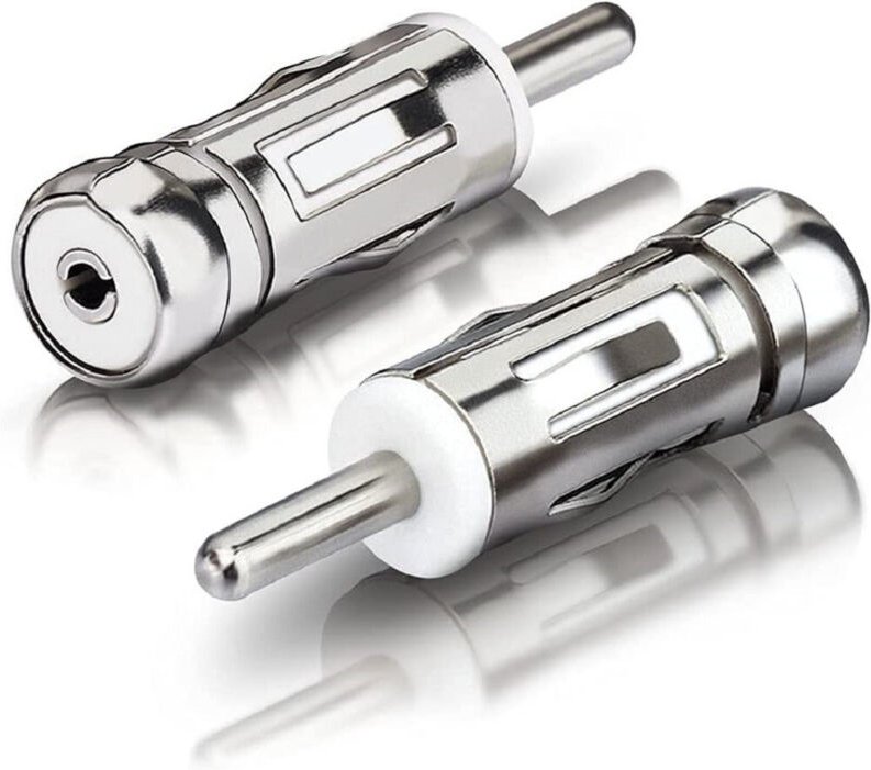 Trade Shop - 2PZ ADATTATORE ANTENNA AUTORADIO AUTO UNIVERSAL CONNETTOR PRESA ISO SPINA DIN -