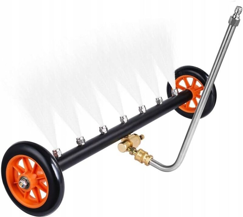 Fahrgestell-Waschlanze auf Rädern mit 1/4-Zoll-Schnellanschluss – 7 Düsenlöcher