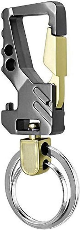 Lntyq Multifunktionaler Auto-Schlüsselanhänger mit Flaschenöffner aus Metall für Herren, Karabiner und Flaschenöffner. K...