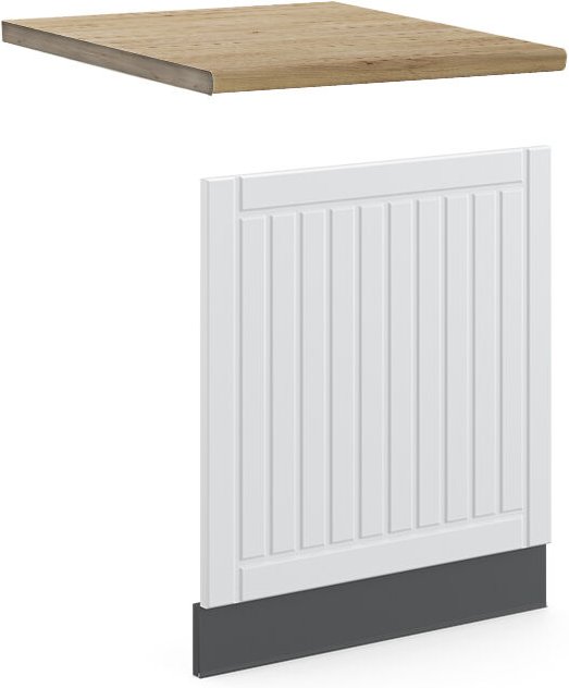 Vicco - Frontblende Fame-Line, Weiß Landhaus, 60 cm , ap Eiche