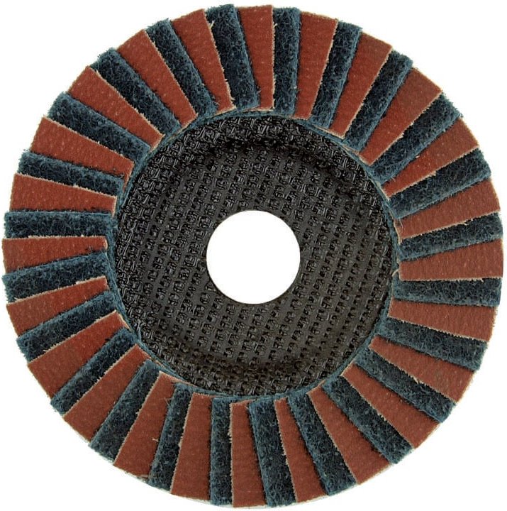 Tivoly • Kombinierte Fächerschleifscheibe • Ø125 mm • Korund-Körnung: 80 • Ausgezeichnetes Finish • Zum Schleifen auf Me...