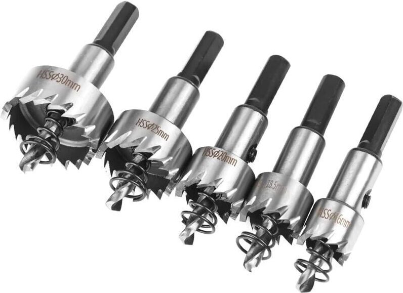 Lochsägen Set 5-teilig hss Kobalt Lochsäge Ø16/18,5/20/25/30 mm Schnellarbeitsstahl Lochsäge Legierung Stahl Edelstahl G...