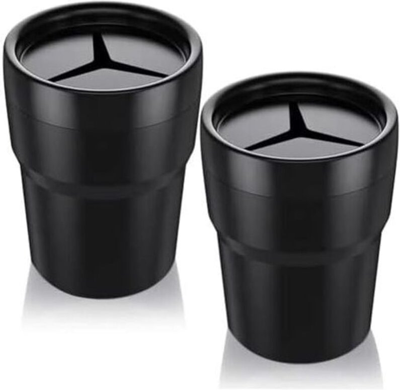 Thumbnail - KZQ - Mini-Stiftehalter aus pvc fürs Auto, Münzbörse, Getränkehalter, 8 x 10,5 x 6,5 cm, Schwarz, 2er-Pack
