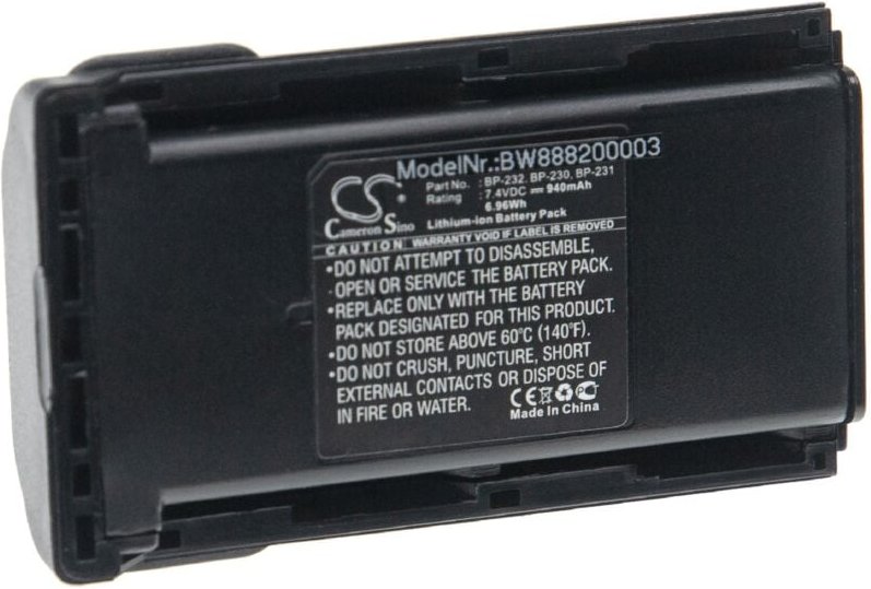 Vhbw - Akku kompatibel mit Icom IC-F4061, IC-F4061S, IC-F4061T, IC-F4062, IC-F4062S Funkgerät, Walkie Talkie (940mAh, 7,...