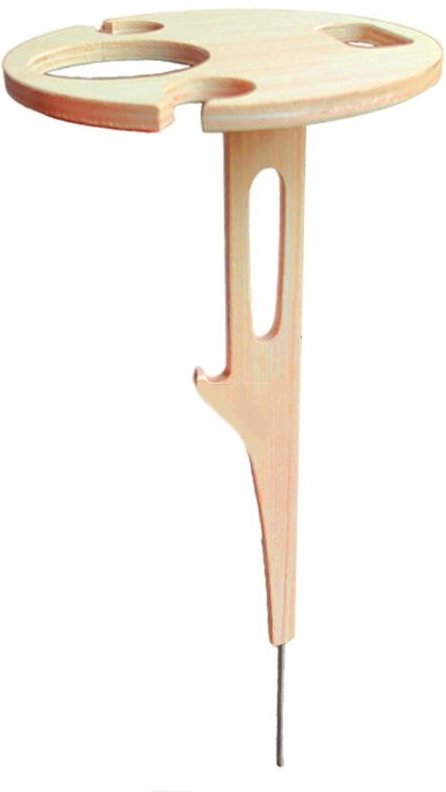 Freistehendes Weintischregal, tragbar, faltbar, aus Holz, in den Boden eingesetzt, Halterung für Camping und Picknick