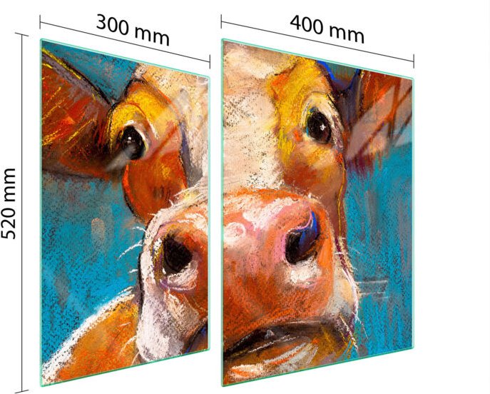 GLASSCHUTZPLATTE FÜR HERD 70x52 COW