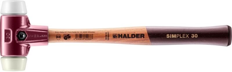 SIMPLEX-Schonhammer, Superplastik / Nylon mit Tempergussgehäuse und hochwertigem Holzstiel D=30 mm 3078.030