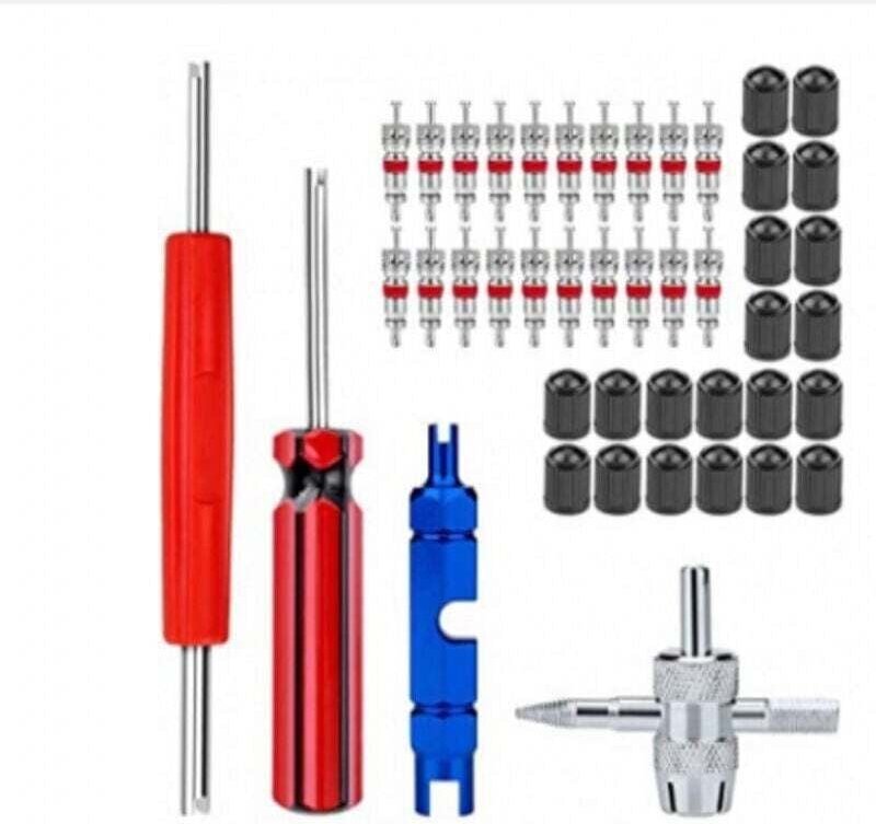 44-teiliges Reparatur-Werkzeug-Set für Ventilkernentferner, Doppel- und Einzelkopf-Ventilkernentferner, Ersatz für Fahrr...