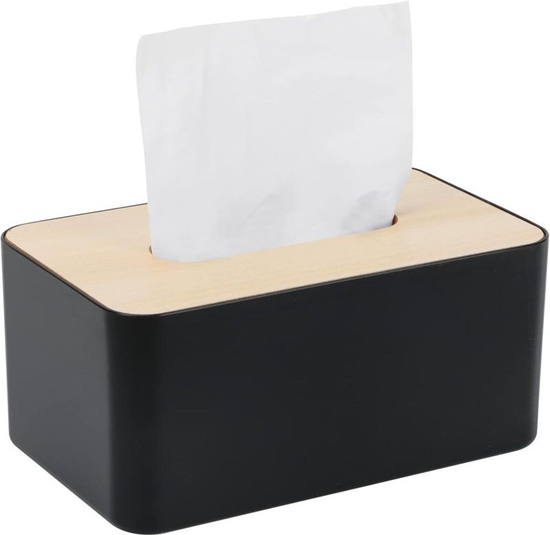 Linghhang - Schwarz) Taschentuchbox aus Holz, 25 x 13 x 9 cm, Kunststoff, rechteckig, für Esszimmer, Büro, Auto, Badezim...