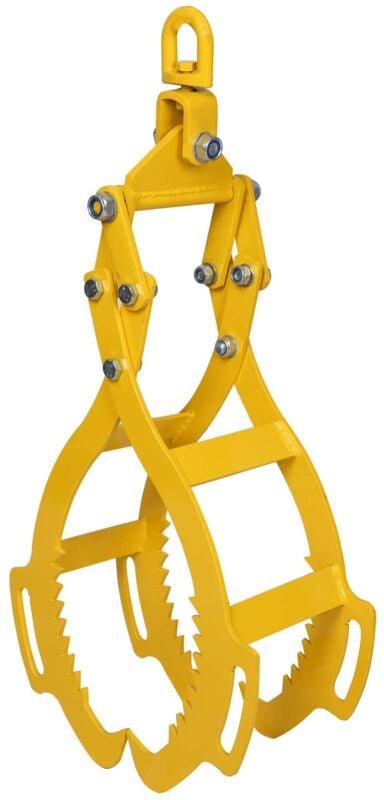 Forstzange für Baumstämme bis 600 mm, 800 kg Zugkraft, Holzzange Hebezange Packzange mit 4 Klemmdornen - Wiltec
