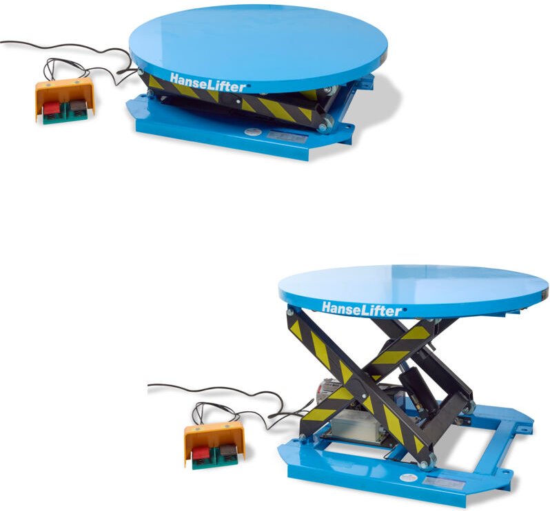 Hanselifter Stationärer Hubtisch mit drehbarer Plattform Hubhöhe 700mm Tragkraft 1000kg Betriebsspannung 380 V