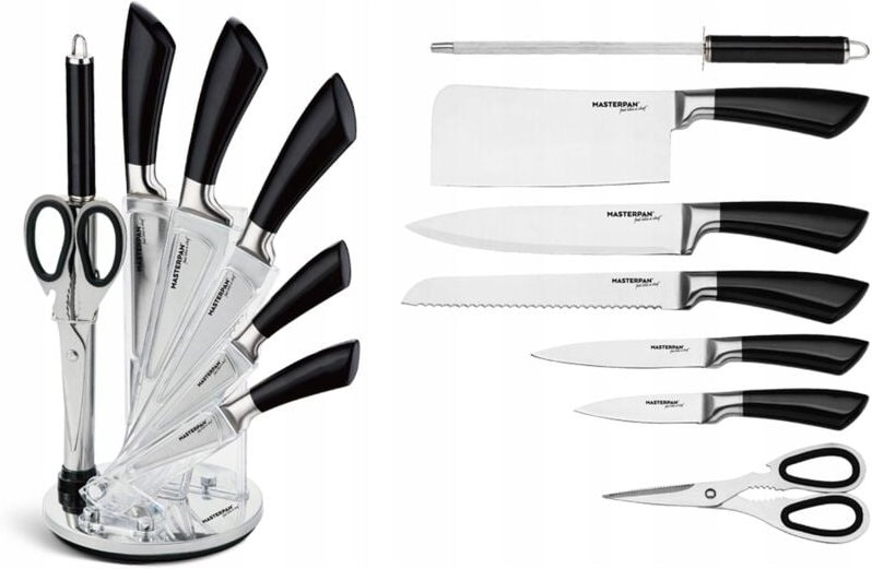 Küchenmesser-Set im Ständer 8-teilig Schärfer Schere SCHARF