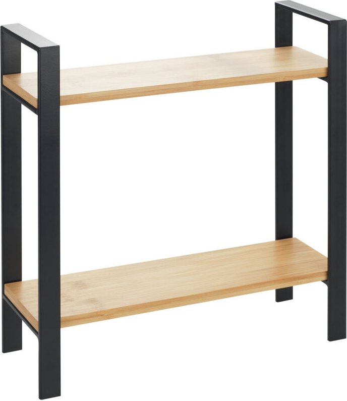 Küchenregal Lou, Rahmen aus Metall, Regalbretter aus Bambus, Schwarz, Metall schwarz, Bambus braun - schwarz - Wenko