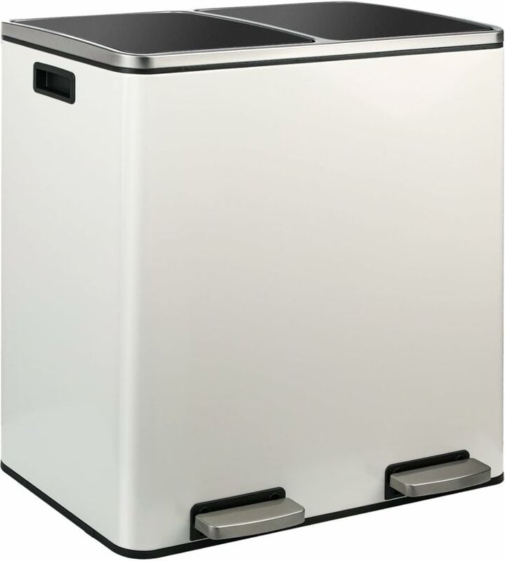 Liferun - Mülleimer 2 Fächer, 2x 30 Liter Doppeleimern Mülltrennsystem Küche, Großer Abfalleimer Mit Sanft Schließender ...