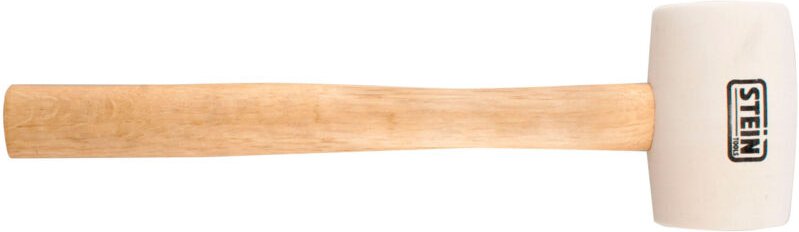 Weißer Krug aus Gummi mit Holzgriff, 450 Gramm