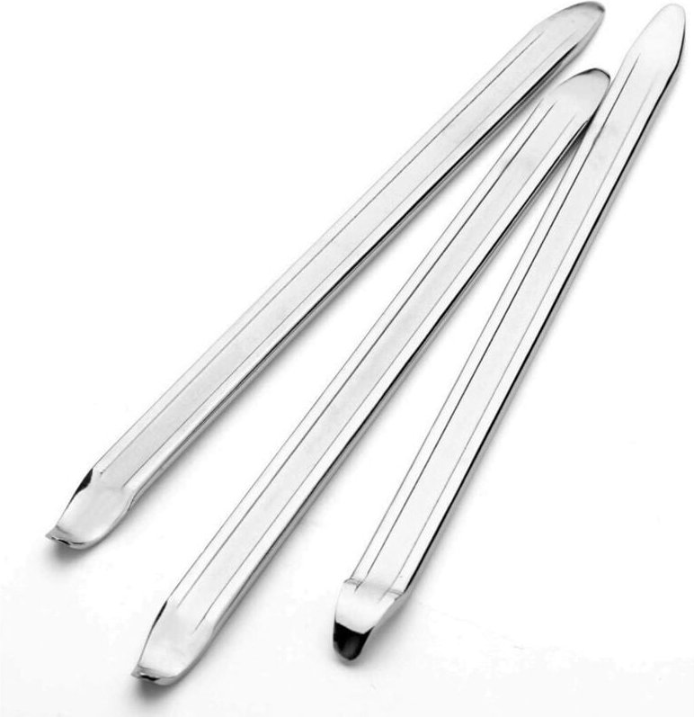 3 Stück 30 cm Manganstahl Reifenheber Löffel Reparaturwerkzeuge für Motorrad Fahrrad Auto (Silber)
