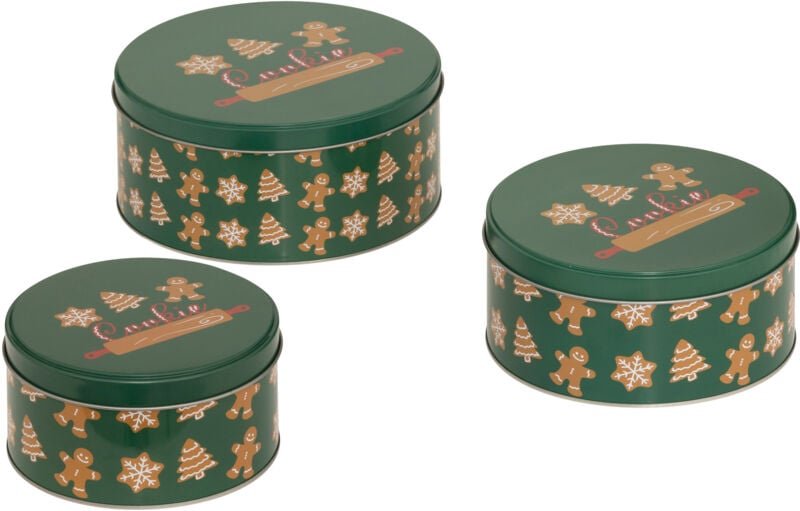 Runde Keksdose aus Metall, 3er-Set