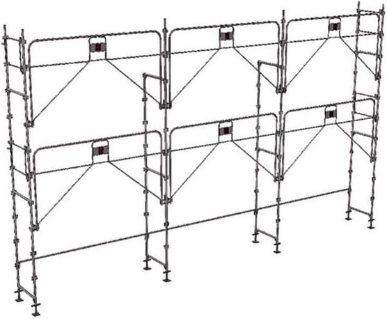 Gerüst 60m² - Struktur allein - Gelände Version - MEKA48P-60-S