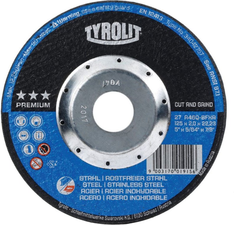 Thumbnail - Tyrolit - Kombischleifscheibe premium cut and grind, Scheiben-Ø: 125 mm