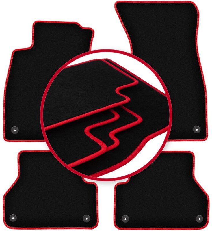 CARLUX-RED Autofußmatten für: Audi A4 B9 Sportback, Limousine, Kombi, Avant, Allroad (2015-)
