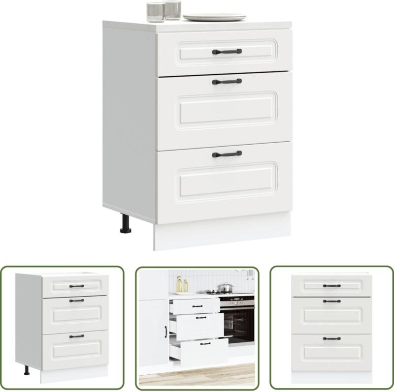 The Living Store - vidaXL Küchenunterschrank Kalmar Weiß Holzwerkstoff