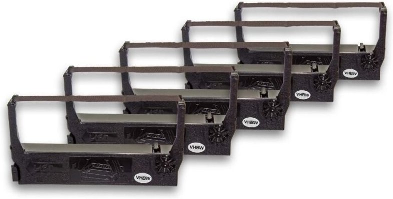 Vhbw - 5x Farbband Schriftband kompatibel mit Micros 1700, 2700 Receipt, 2700 Journal Nadeldrucker, Bondrucker - Schwarz