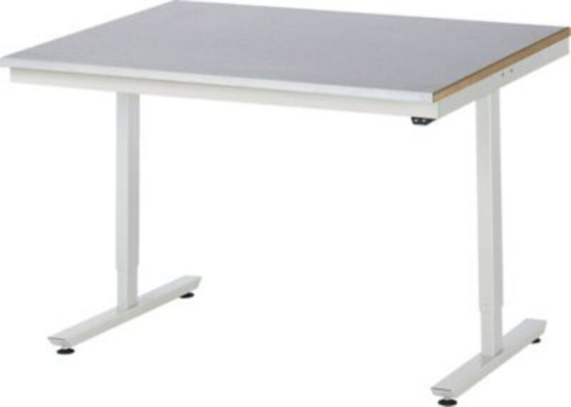 Thumbnail - Arbeitstisch adlatus 150 elektrisch höhenverstellbar Arbeitsplatte mit Stahlblechbelag 1250 mm x 1000 mm - RAU