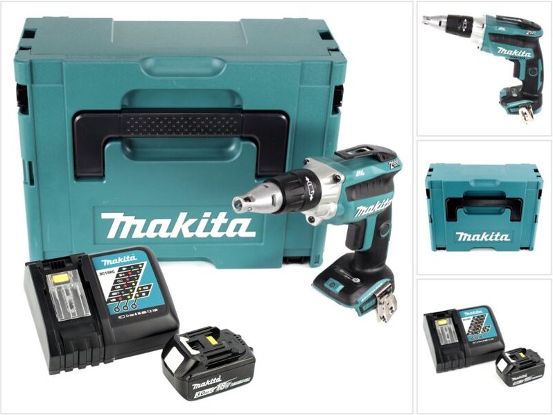 Dfs 250 RF1J Akku Trockenbauschrauber 18 v Brushless + 1x Akku 3,0 Ah + Ladegerät + Makpac - Makita