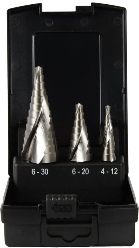 Thumbnail - Stufenbohrer mit Spiralnut Set eco HSS-Co 5% 3-tlg. Gr.1-3 - Projahn