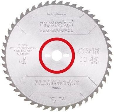Sägeblatt Metabo precision cut wood professional 315x30, Z48 wz 15Grad
