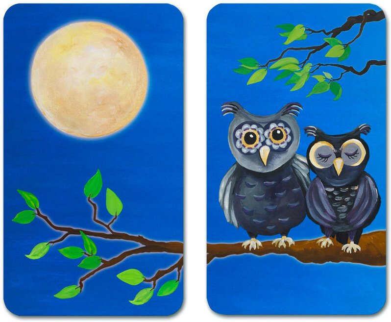 Maximex Herdabdeckplatte Universal Eule 2er Set, für alle Herdarten, Mehrfarbig, Gehärtetes Glas mehrfarbig, Kunststoff ...