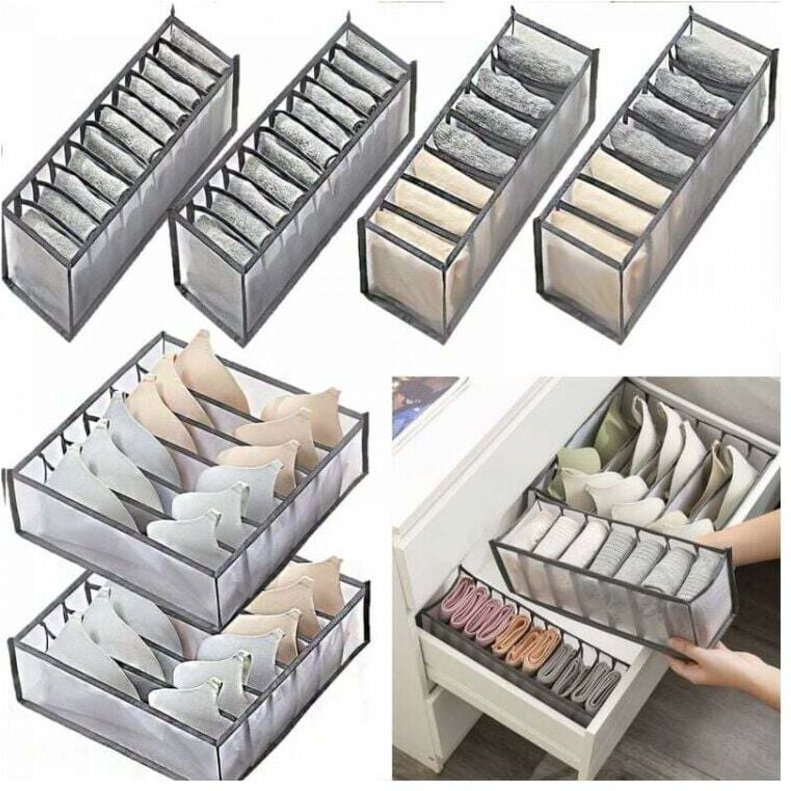 XVX - 6 pezzi di biancheria intima cassetto organizzatore pieghevole scatola di immagazzinaggio grande capacità cassetto...