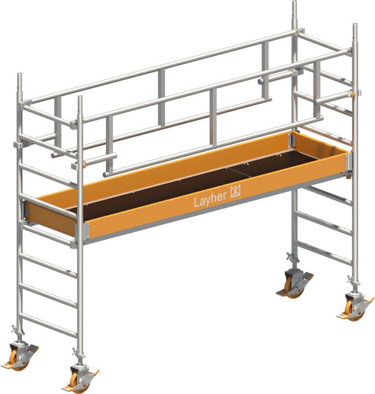 Layher Rollgerüst Uni Standard P2 Safety Plus mit Doppelgeländer 3,20m AH