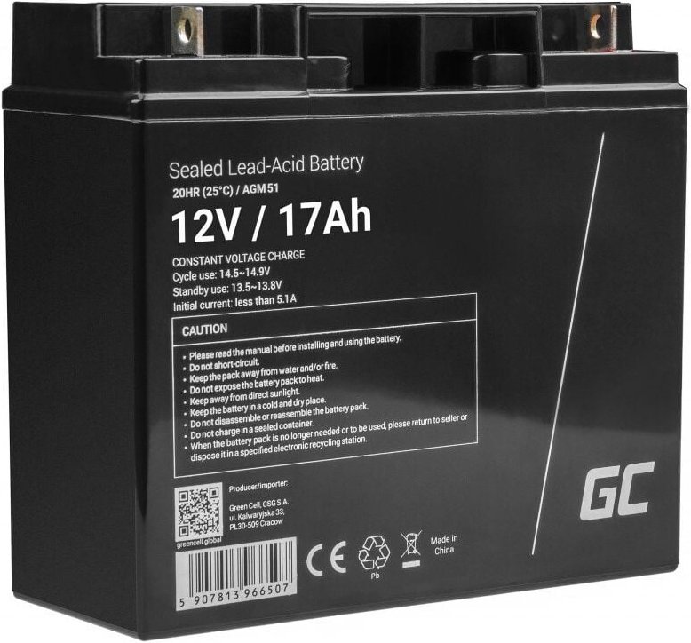 Green Cell AGM51 Batterie de Fahrzeuge Verschlossene Bleisäure (VRLA) 17 Ah 12 V